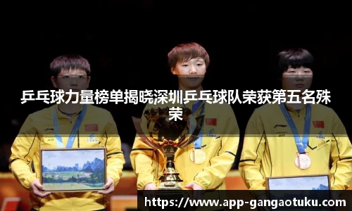 乒乓球力量榜单揭晓深圳乒乓球队荣获第五名殊荣